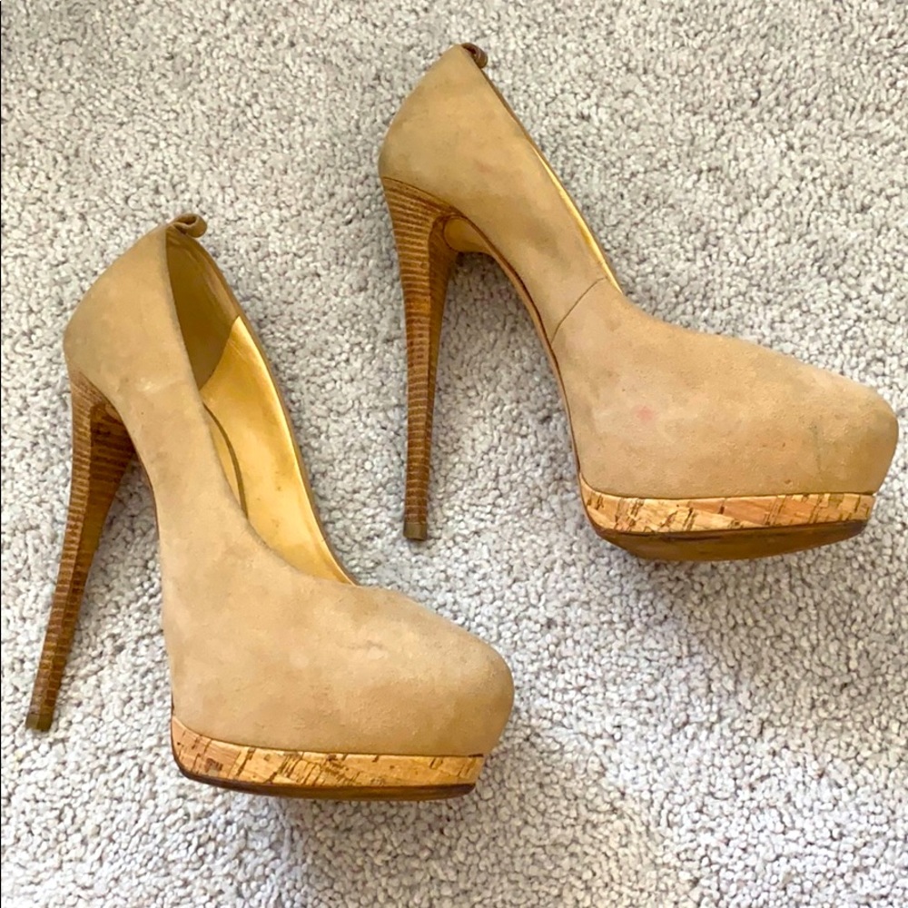Giuseppe Zanotti suede nude platform pump